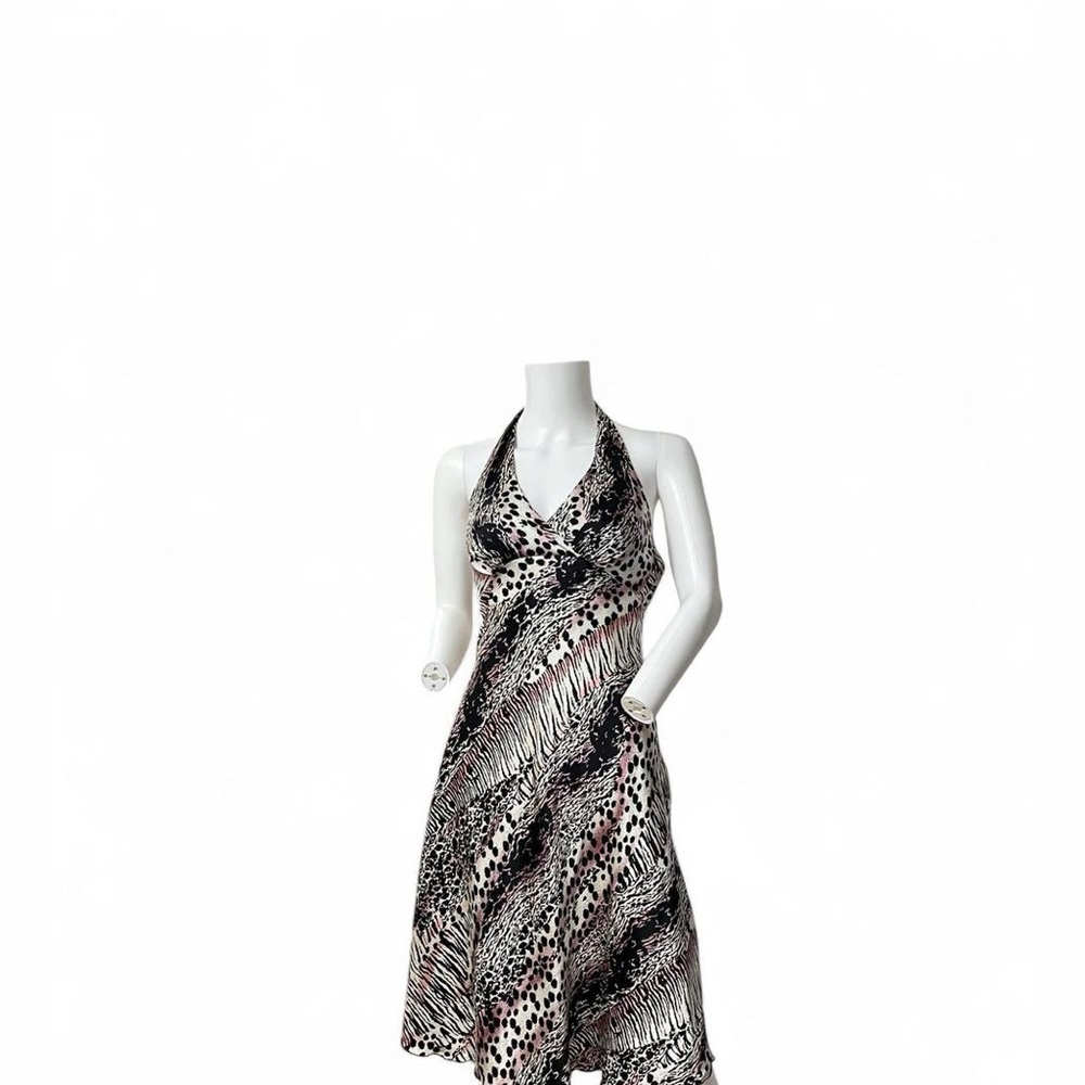Betsey Johnson Black and Pink One-Shoulder Animal Print Dress - Picture 6 of 8